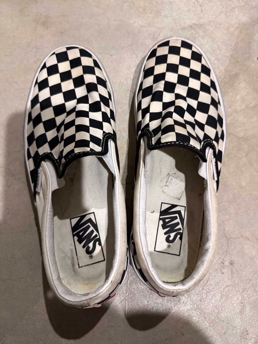 Vans Kids Checkerboard Slip-On Sneakers - Black & White